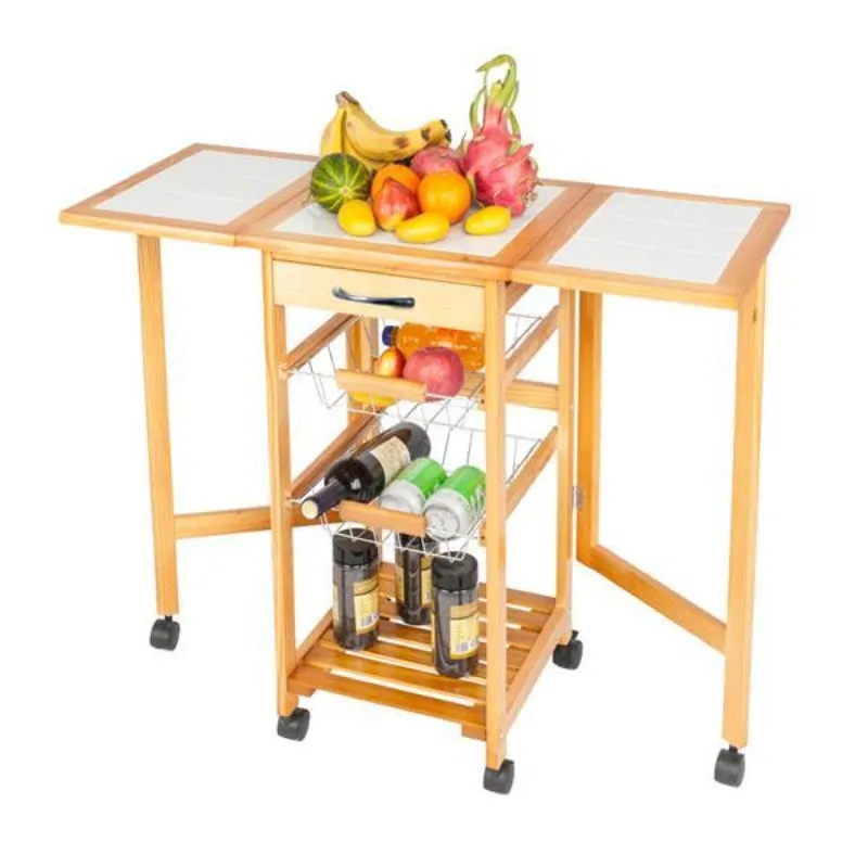 Kitchen Drop Leaf Island Storage Cart