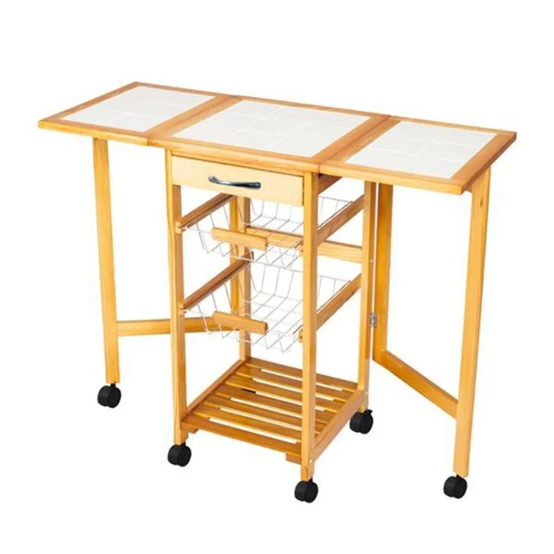 Kitchen Drop Leaf Island Storage Cart