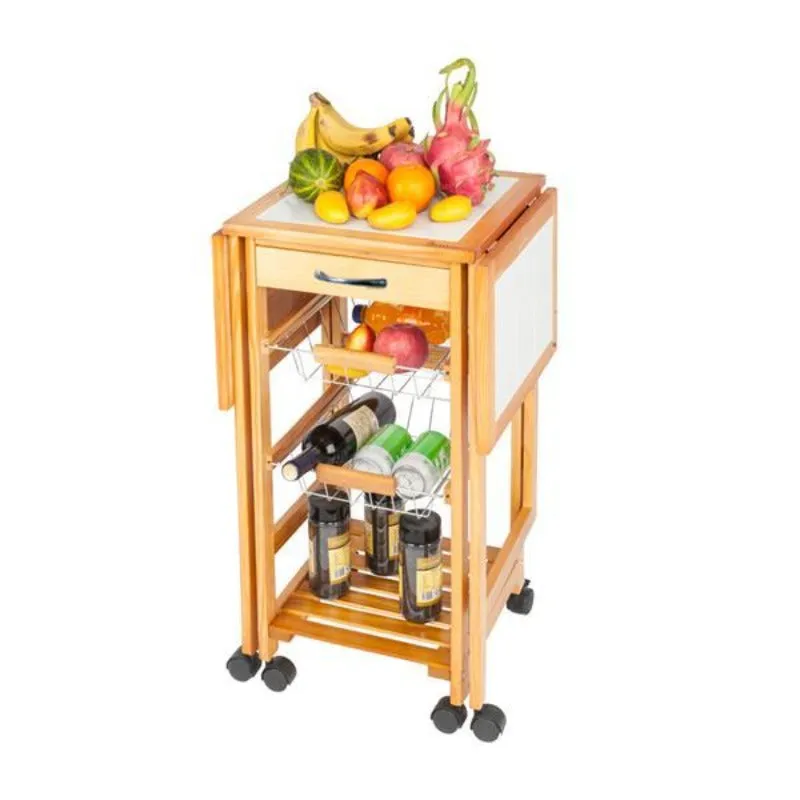 Kitchen Drop Leaf Island Storage Cart