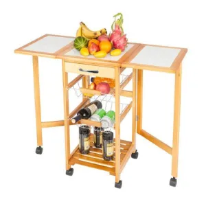 Kitchen Drop Leaf Island Storage Cart