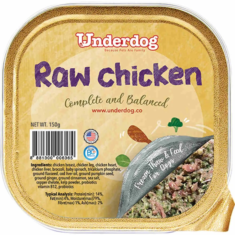 KOHE-VERSARY 8% OFF: Underdog Raw Chicken Complete & Balanced Frozen Dog Food 1.2kg