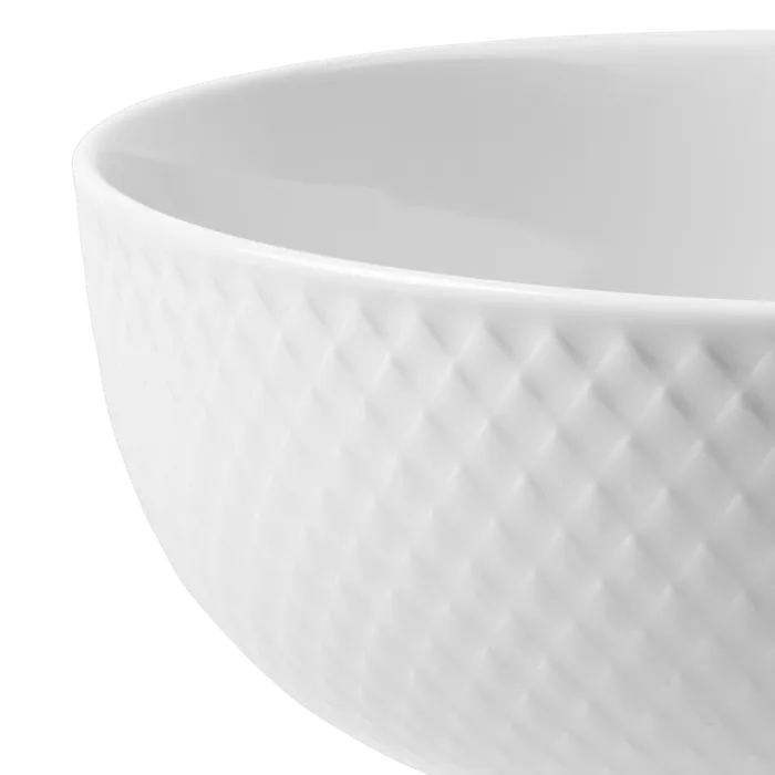 Lyngby Porcelæn Rhombe Bowl White, Ø: 6.1"