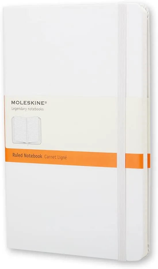 Moleskine Ruled Notebook Pocket Size White Hard Cover