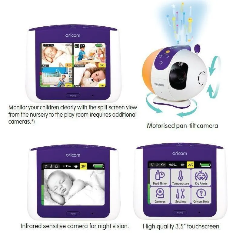 Oricom Secure870 3.5" Touchscreen Monitor with Starry Lightshow