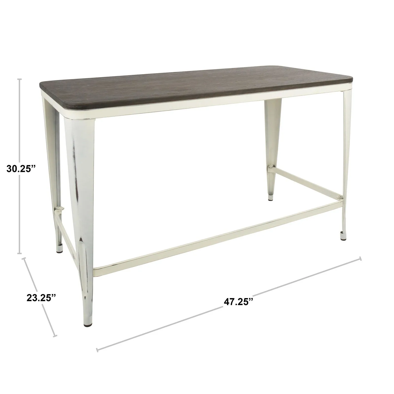 Pia Industrial Desk in Vintage Cream and Espresso by LumiSource