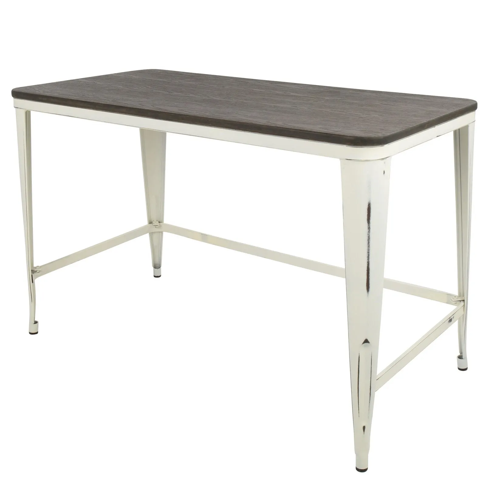 Pia Industrial Desk in Vintage Cream and Espresso by LumiSource