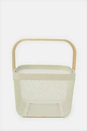 Pink Square Basket With Handle