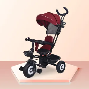 R for Rabbit Tiny Toes T40 Ace with EVA Wheels Kids/Baby Tricycle with 360° Rotatable Seat, Baby Cycle with Storage Basket, Tricycles for Kids for 1.5 to 5 Years with 6 Month Warranty (Maroon Black)