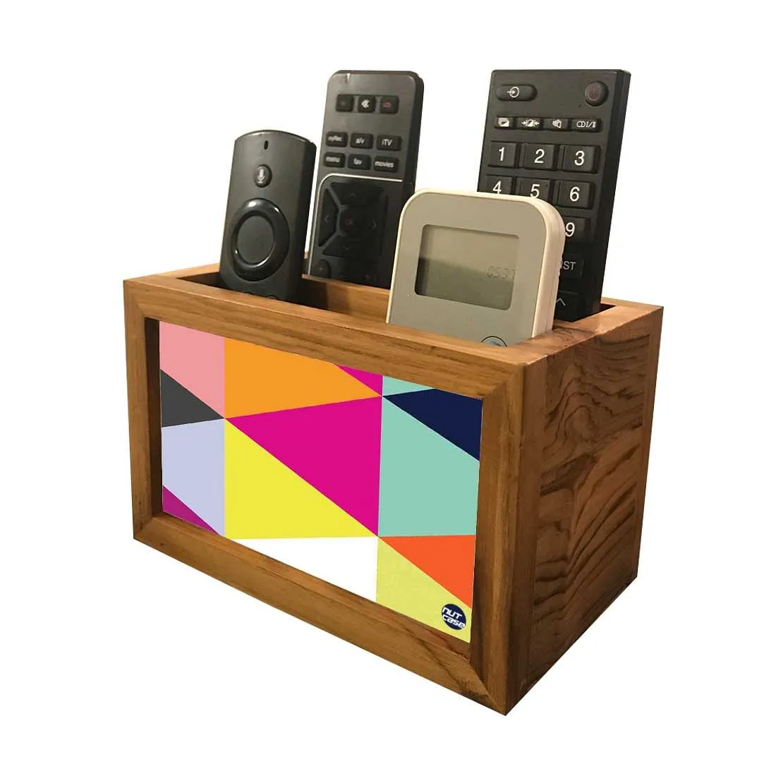 Remote Control Stand Holder Organizer For TV / AC Remotes -  Colorful Triangles