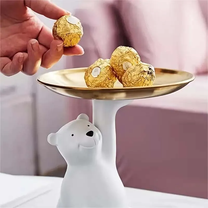 Resin Polar Bear Figurine  Multi-Functional Desk Decoration