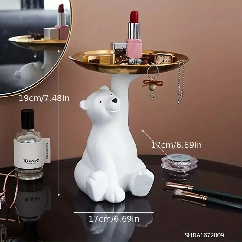 Resin Polar Bear Figurine  Multi-Functional Desk Decoration