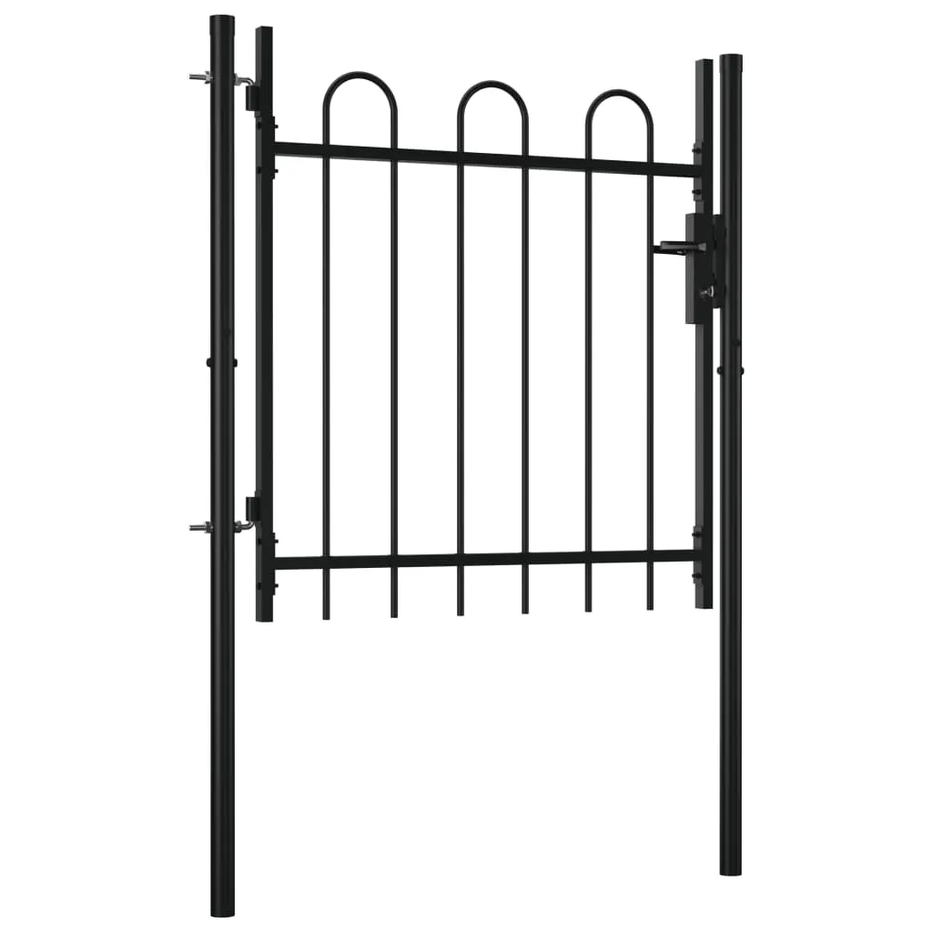 Single Door Fence Gate with Hoop Top 100 x 75 cm