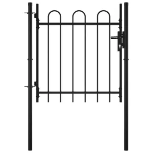 Single Door Fence Gate with Hoop Top 100 x 75 cm