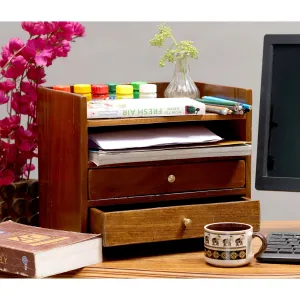 Sleek Wooden Desk Organizer