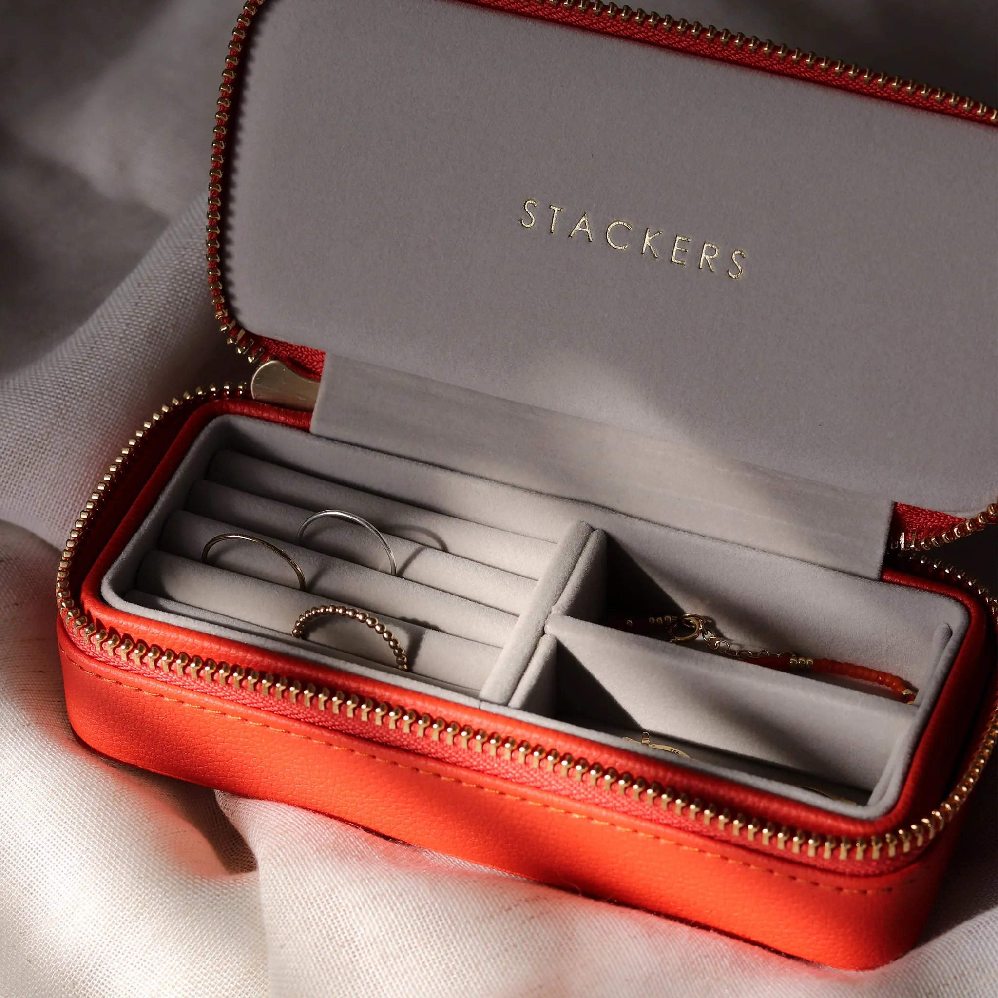 Stackers Orange Travel Jewellery Box - Medium