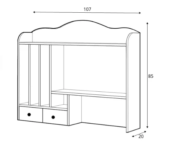 Story SO-04 Desk Hutch 107cm