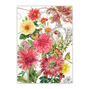 Summer Dahlias Floral Cotton Kitchen Towel