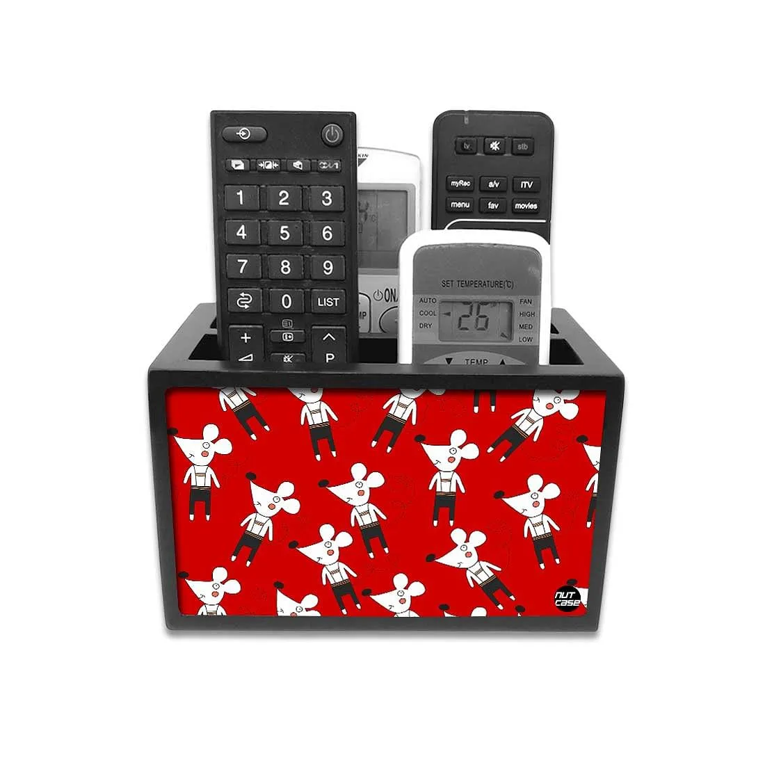 Table Remote Control Holder For TV / AC Remotes -  Mouse In Red