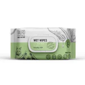 Tauro Pro Line Pure Nature Wet Wipes For Every Day Dog & Cat Coat Care With Aloe Vera Extract To Moisture The Skin & Coat