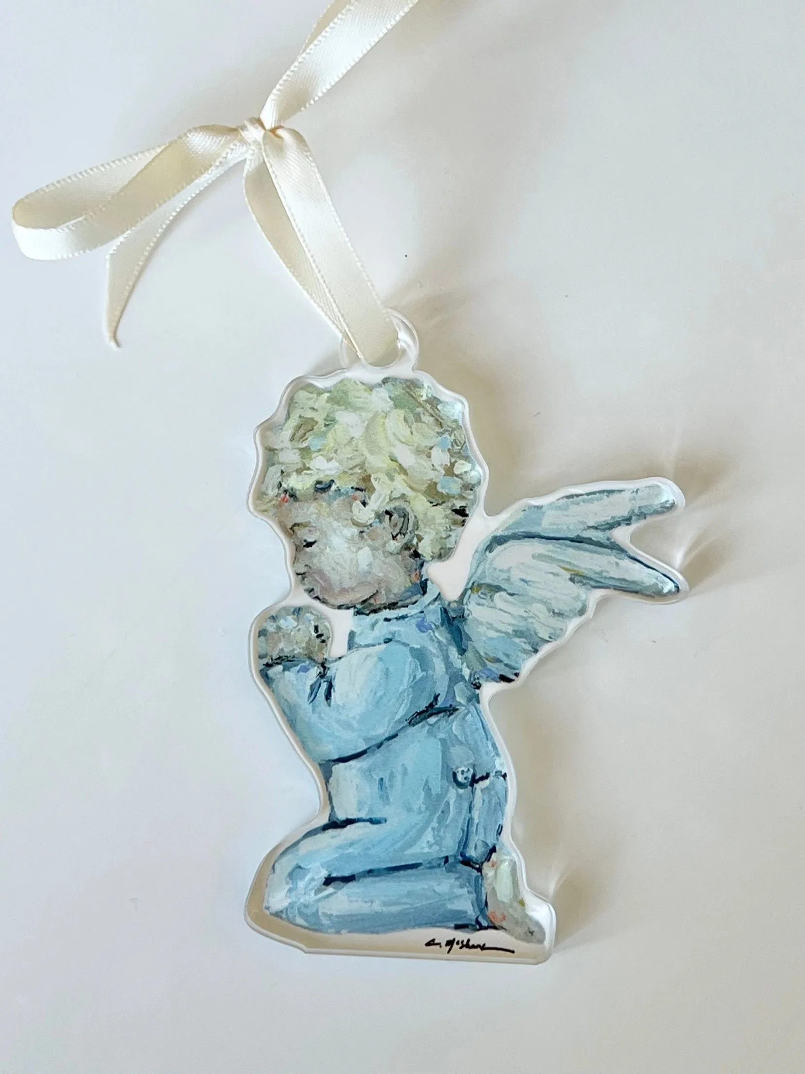 Tiny Wings Blonde Boy Acrylic Ornament