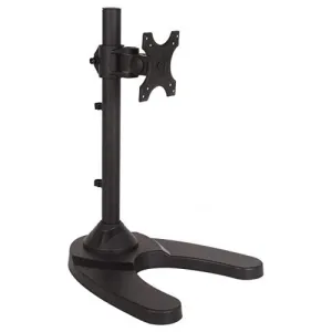 TV Desk Mount / Single Monitor Stand - 10 to 27 Inch Monitor Stand for Desk with VESA 75 to 100mm,Heavy Duty Free Standing Fully Adjustable Vesa Monitor Arm Holds up to 19.8lbs