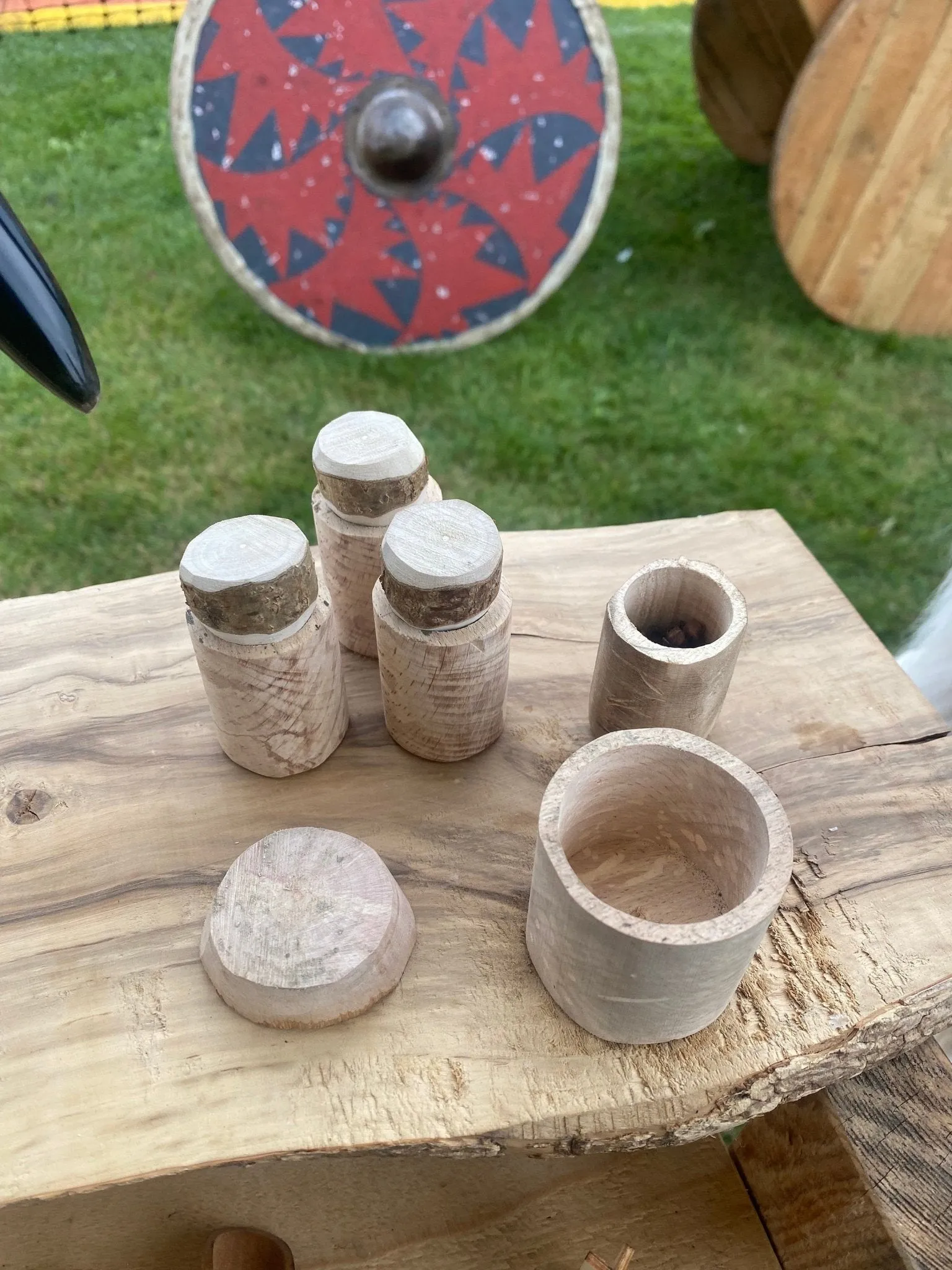 Wooden Storage Pots, Seed, Herb or Medicines